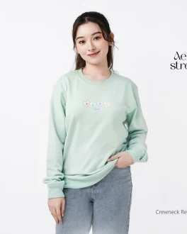 Aerostreet Crewneck Aero Love Light Green Sweater Sweatshirt 1E000