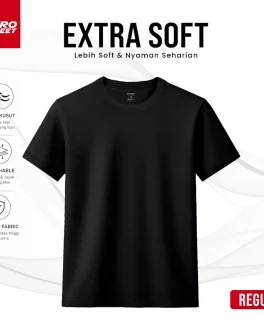 Aerostreet Extra Soft T Shirt Reguler Polos Gelap Kaos T-Shirt KAAAA