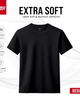 Aerostreet Extra Soft T Shirt Reguler Polos Gelap Kaos T-Shirt KAAAA