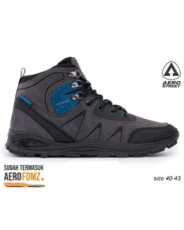 Aerostreet Active High Hitam Abu Tosca – Sepatu Sneaker Boots
