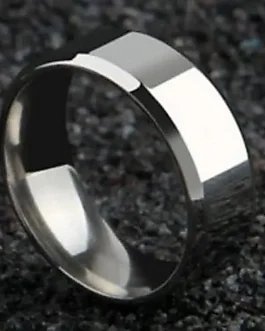 Cincin hitam polos titanium pria dan wanita