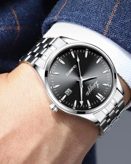 Loggio Jam Tangan Pria Anti Air Original 100% Bisnis Fashion Mewah Stainless Steel Quartz Watch