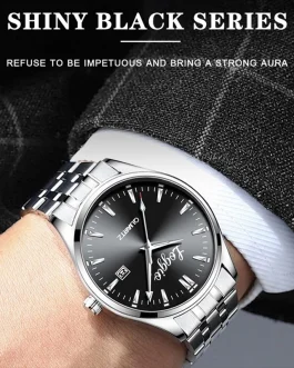 Loggio Jam Tangan Pria Anti Air Original 100% Bisnis Fashion Mewah Stainless Steel Quartz Watch