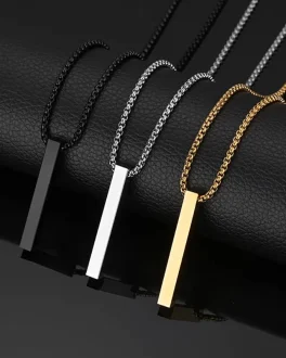 KALUNG TITANIUM PRIA MODEL ROLO LIONTIN BALOK ANTI KARAT