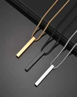 KALUNG TITANIUM PRIA MODEL ROLO LIONTIN BALOK ANTI KARAT