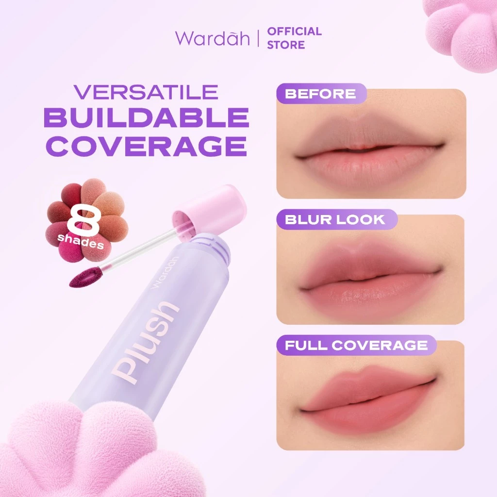 NEW! WARDAH Blur-Ink Lip Plush Lip Tint Matte - Korean Makeup Healthy Matte Finish - Velvet Lip - 8H Longlasting - High Coverage - Gambar 2