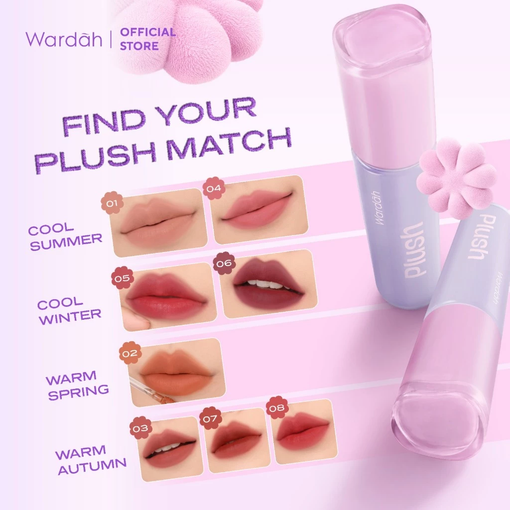 NEW! WARDAH Blur-Ink Lip Plush Lip Tint Matte - Korean Makeup Healthy Matte Finish - Velvet Lip - 8H Longlasting - High Coverage - Gambar 4