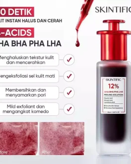 SKINTIFIC Peeling Serum 30ml Eksfoliasi Wajah Menghaluskan Tekstur & Mencerahkan Kulit