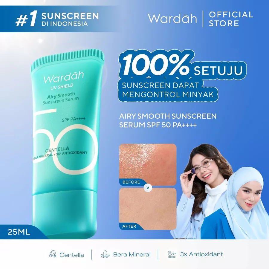 Wardah Sunscreen UV Shield Airy Smooth Serum SPF 50 PA++++